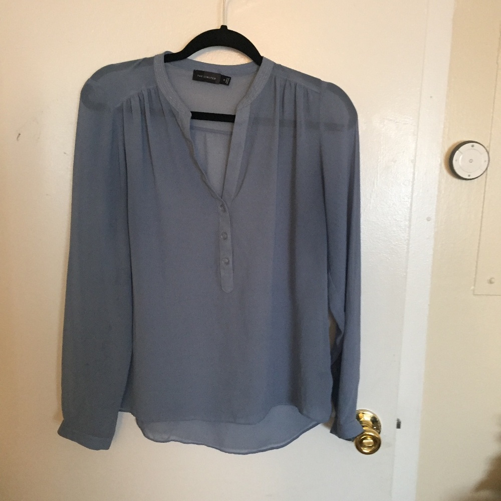 Women's The Limited Blue LS Blouse Size M
